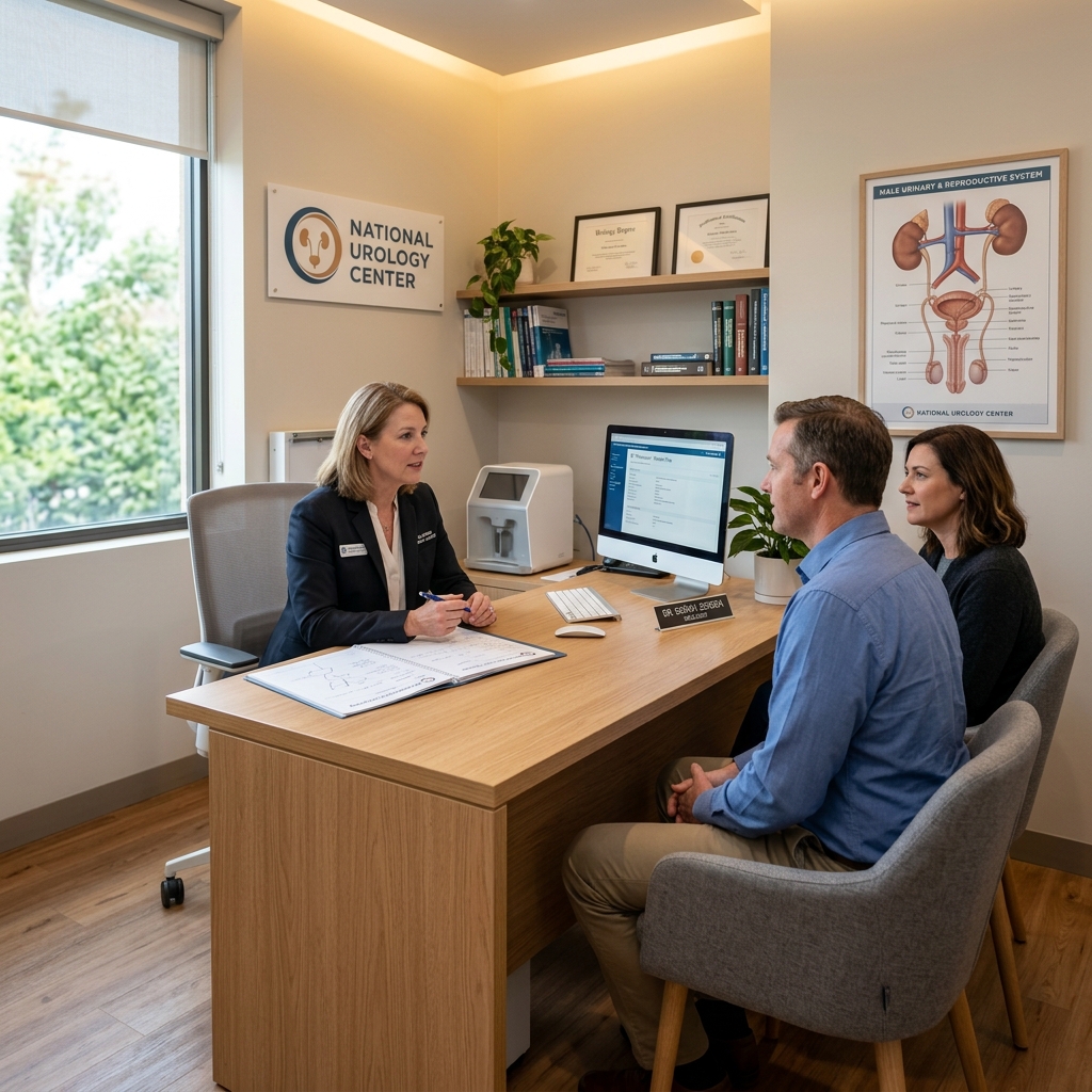 Clean and modern consultation room at National Urology Center